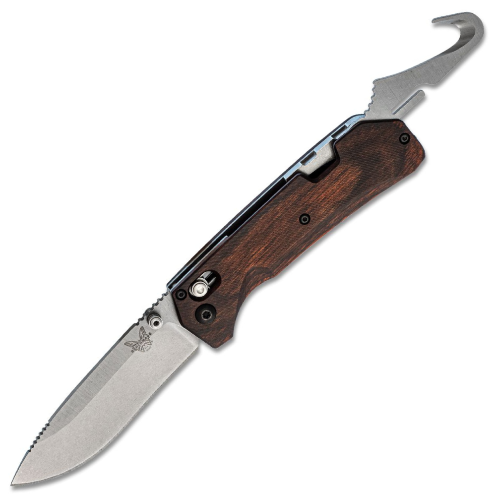 Benchmade Grizzly Creek - S30V Drop Point Blade - Stabilized Wood Handle with Folding Gut Hook - 15060-2