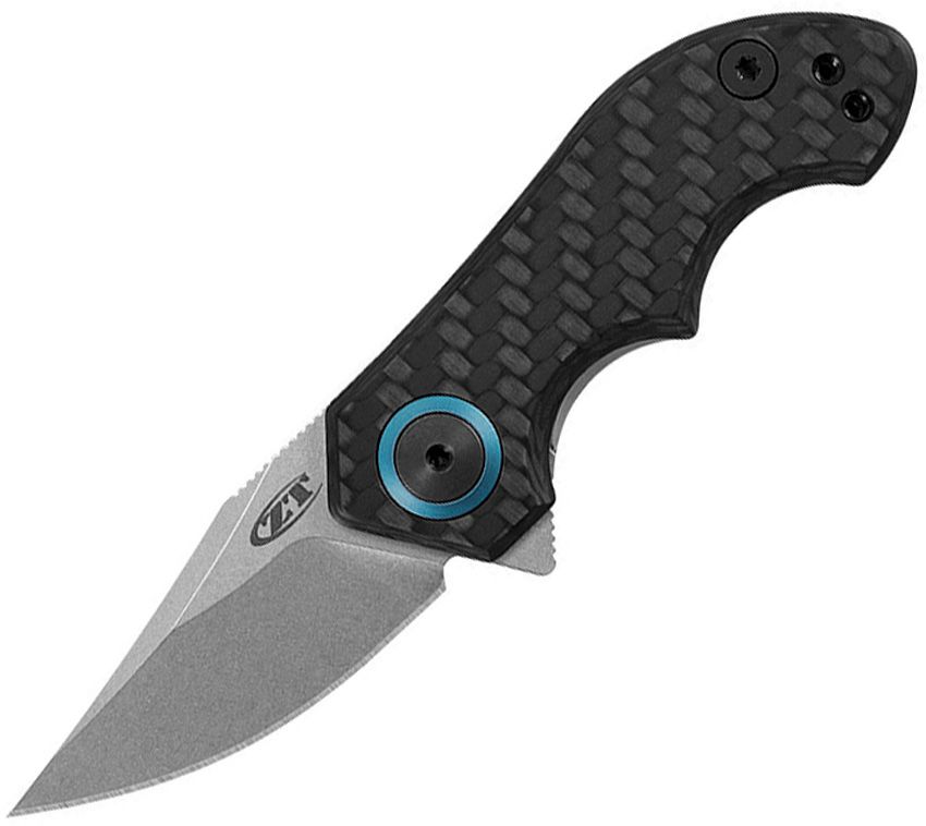 Zero Tolerance 0022 Galyean Flipper - CPM-20CV Stonewashed Blade - Carbon Fiber and Titanium Framelock Handle - ZT0022