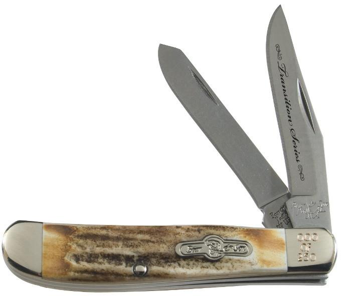 Transition Series - Trapper, 2-Blade - Stag Horn (3 1/2") PocketKnife - SlipJoint Folder