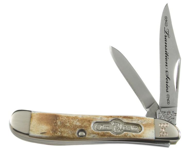 Transition Series - Peanut, 2-Blade - Stag Horn (2 7/8") PocketKnife - SlipJoint Folder