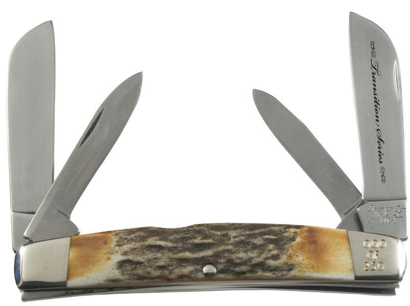 Transition Series - Congress, 4-Blade - Stag Horn (4 1/8") PocketKnife - SlipJoint Folder