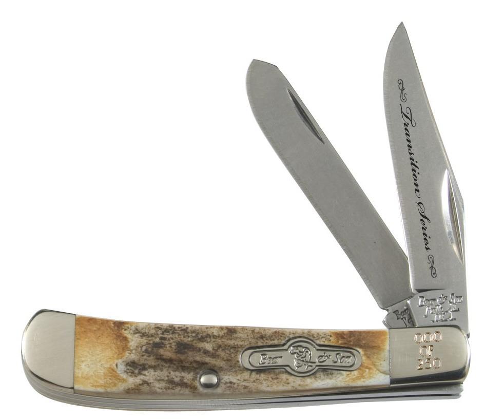 Transition Series - Trapper, 2-Blade - Stag Horn (3") PocketKnife - SlipJoint Folder