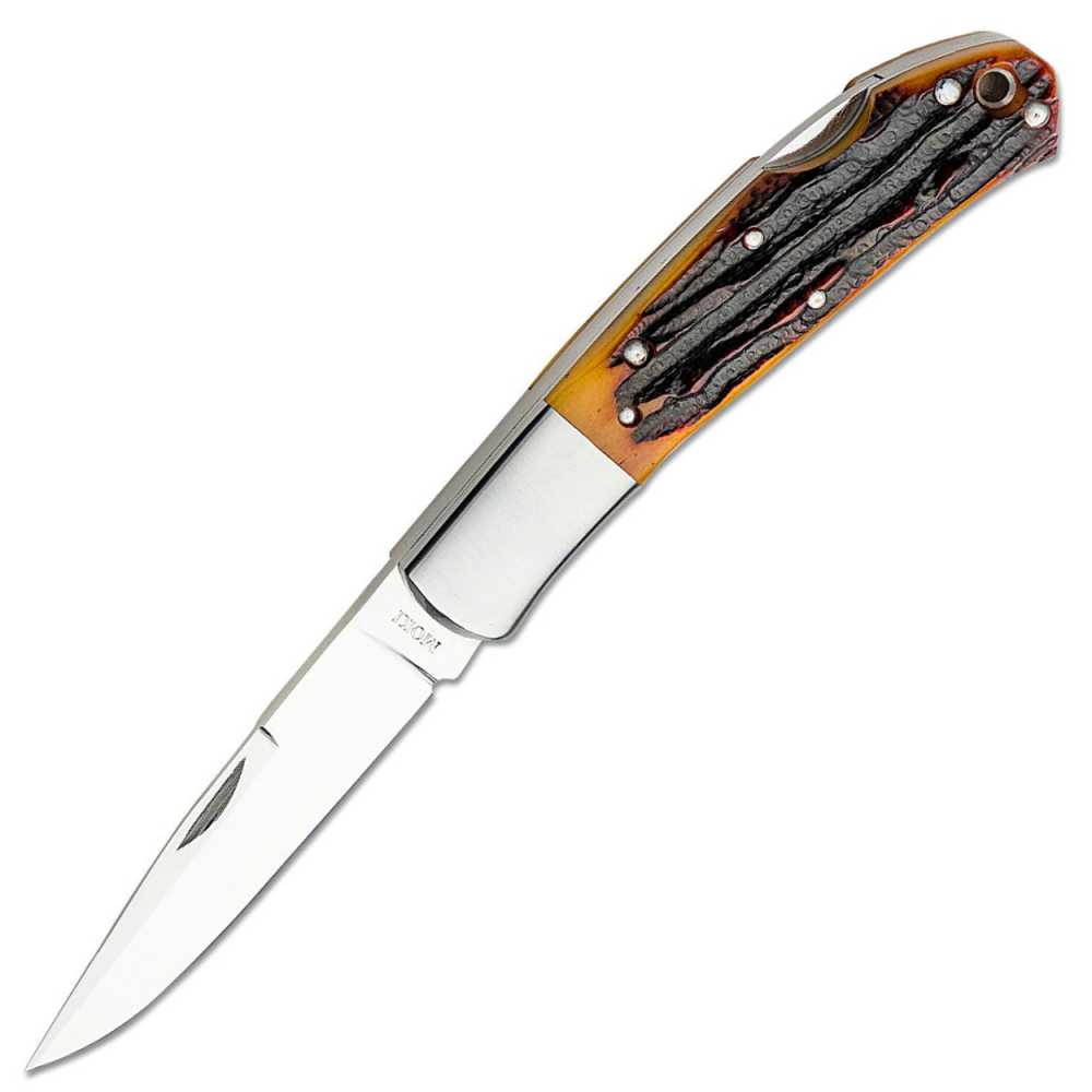 Moki Kronos Lockback Folder - VG-10 Polished Blade - Jig Stag Bone and Polished Steel Handle - MK433ANZ