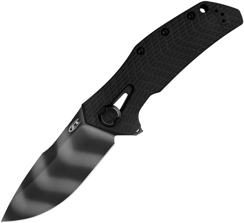 Zero Tolerance 0308BLKTS Flipper - CPM20CV Tiger Stripe Blade - Black G10 and Titanium Handle