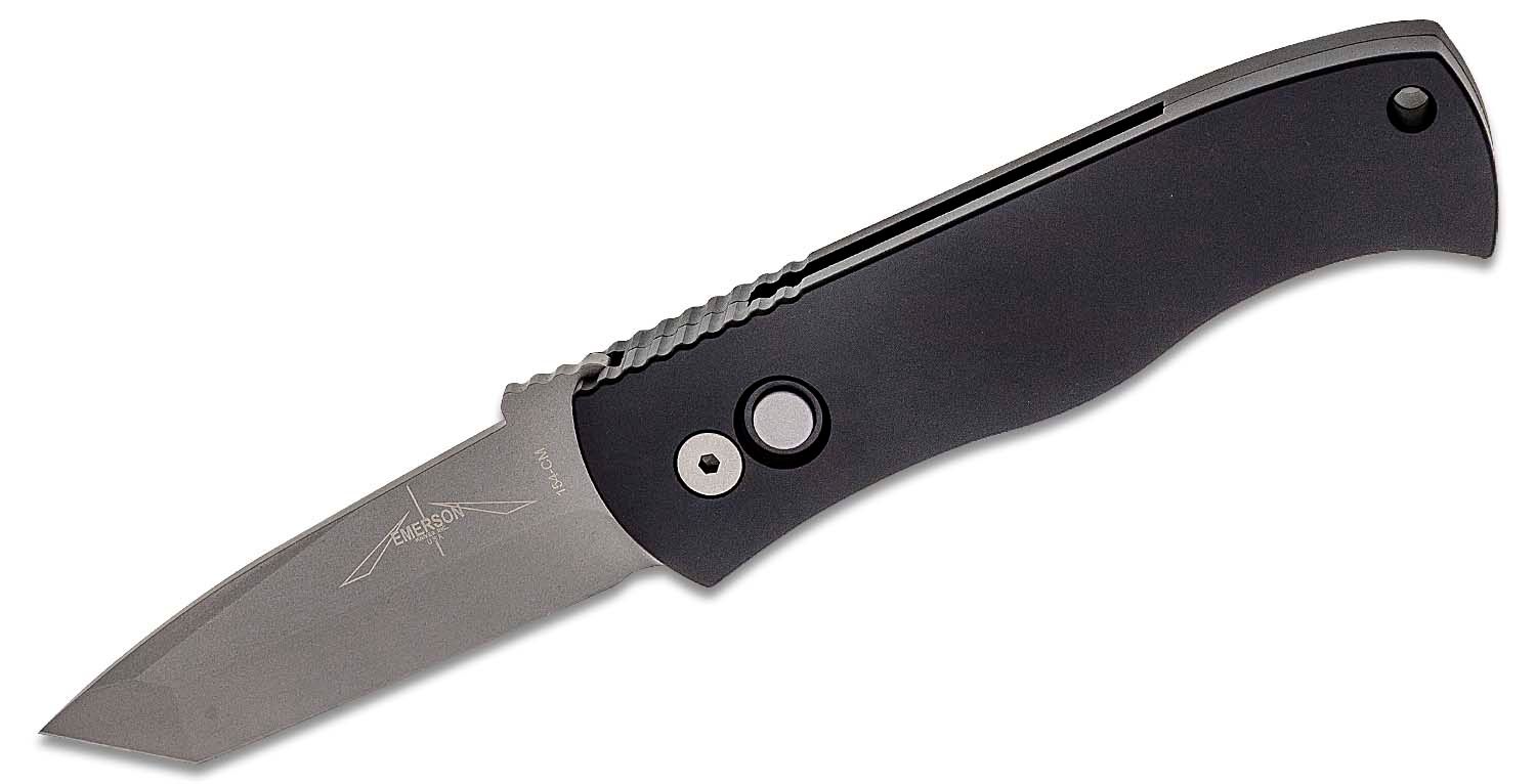 Pro-Tech Emerson CQC7 Auto - 154CM Chisel Tanto Blasted Blade - Black Aluminum Handle - E7T01