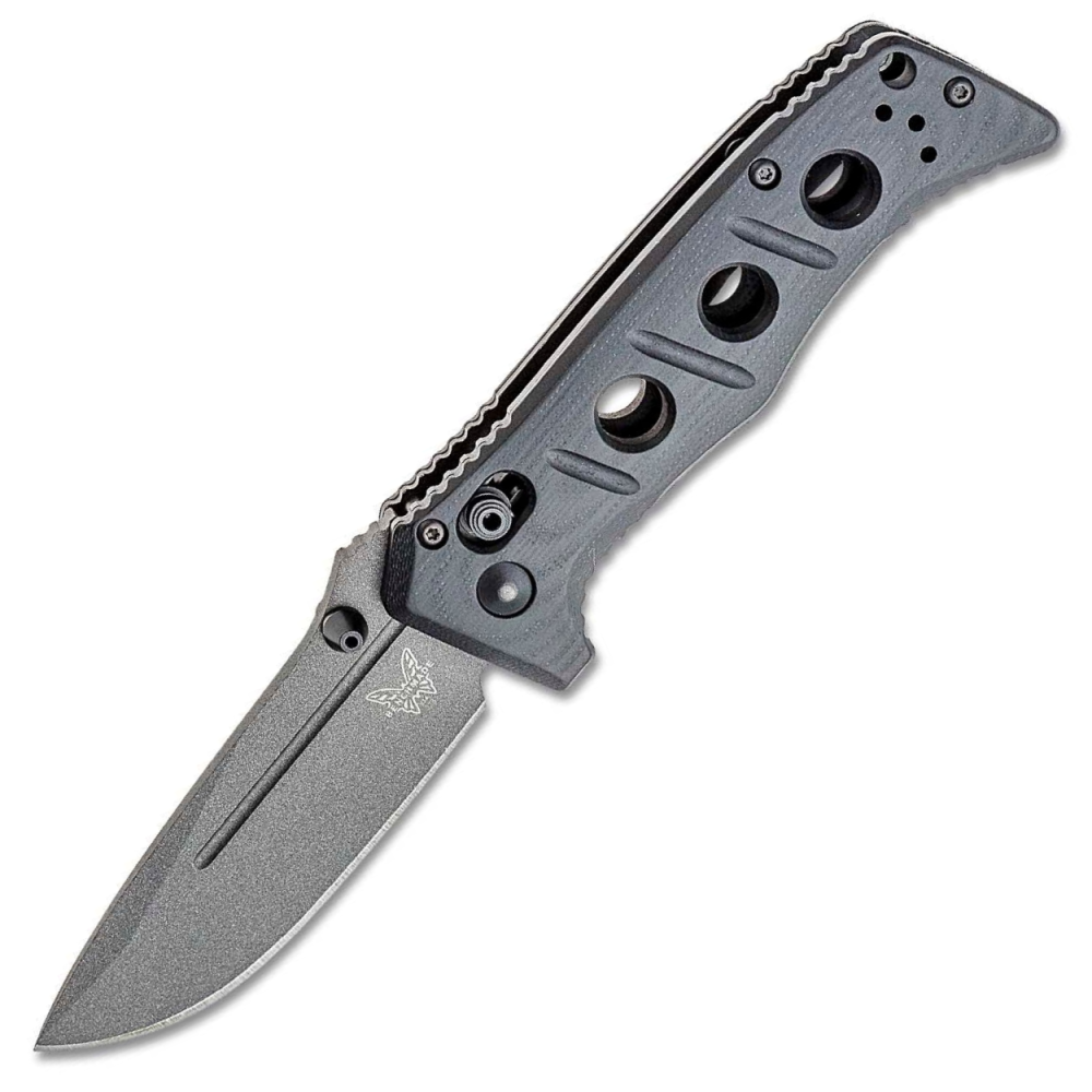 Benchmade Mini Adamas - CruWear Tungsten Gray Blade - Black G10 Handle - 273GY-1
