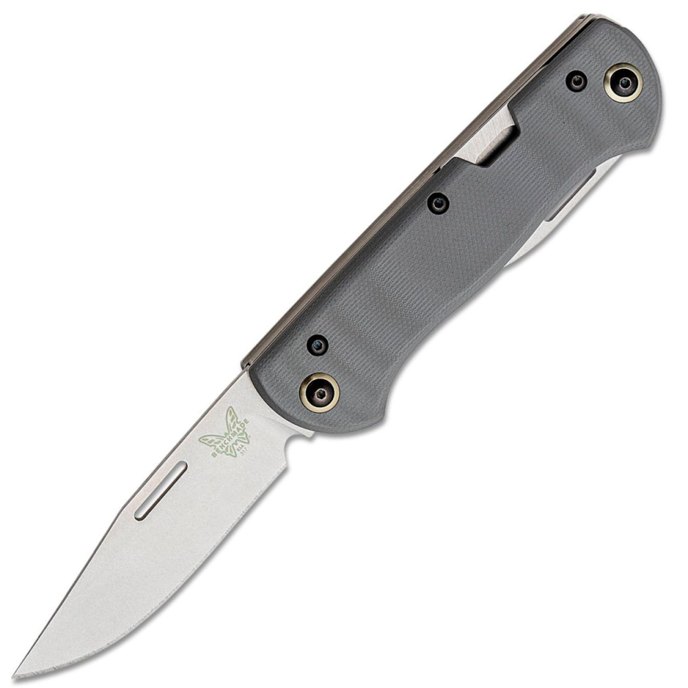 Benchmade Weekender - S30V Clip Point and Drop Point 2 Blade Slipjoint - Gray G10 Handle - 317