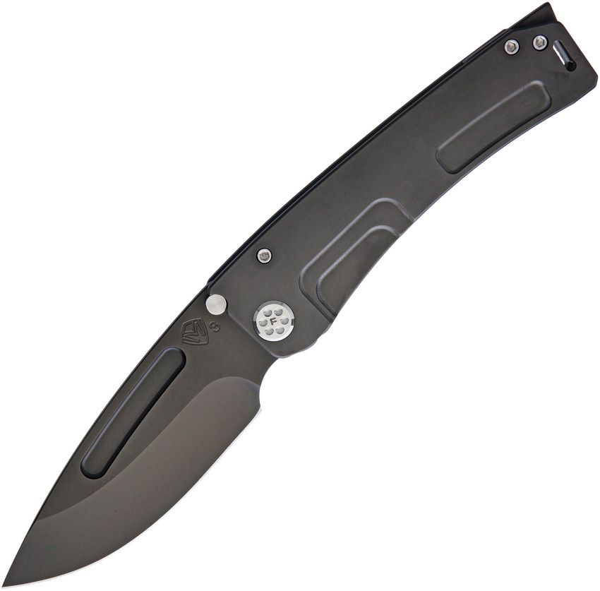 Medford Marauder-H Framelock - 3V Black PVD Drop Point Blade - Black PVD Titanium Framelock Handle - MD0453PD30PV