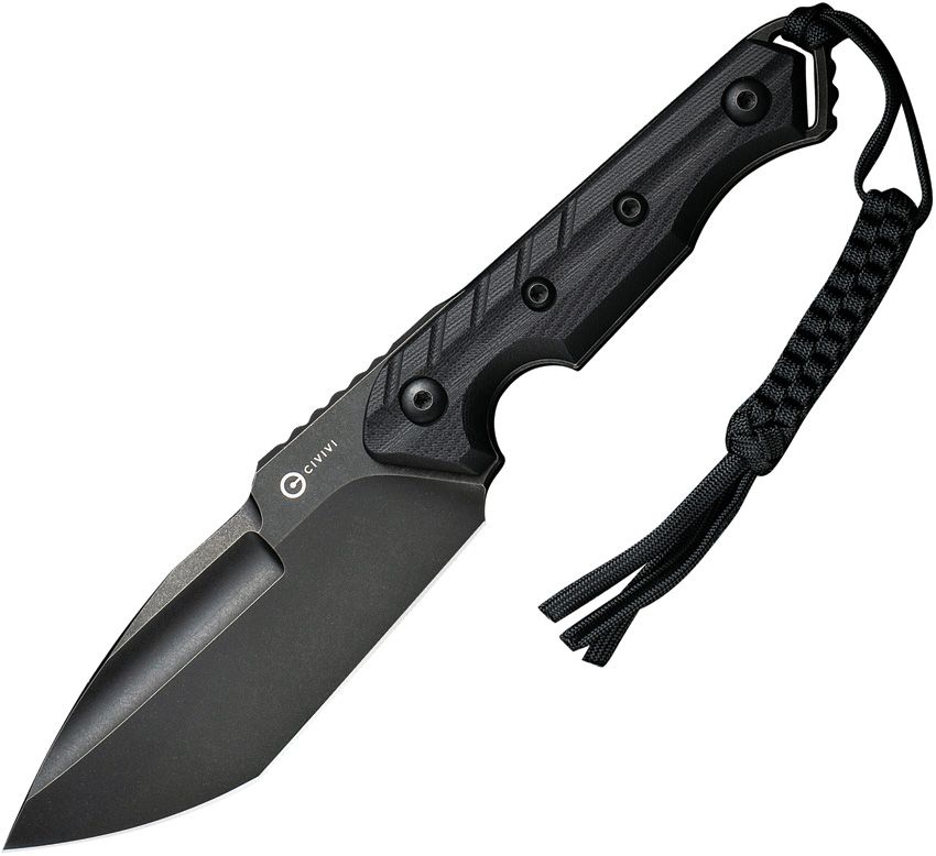 Civivi Maxwell Fixed Blade - D2 Tool Steel Black Stonewashed Blade - Black G10 Handle - C21040-1