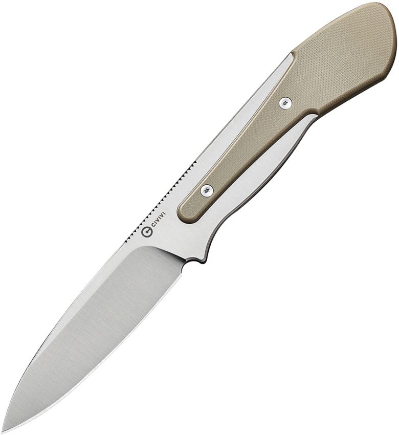 Civivi Varius Modular Fixed Blade - D2 Tool Steel Satin Blade - Tan G10 Handles with Removable Ring - C22009D-2