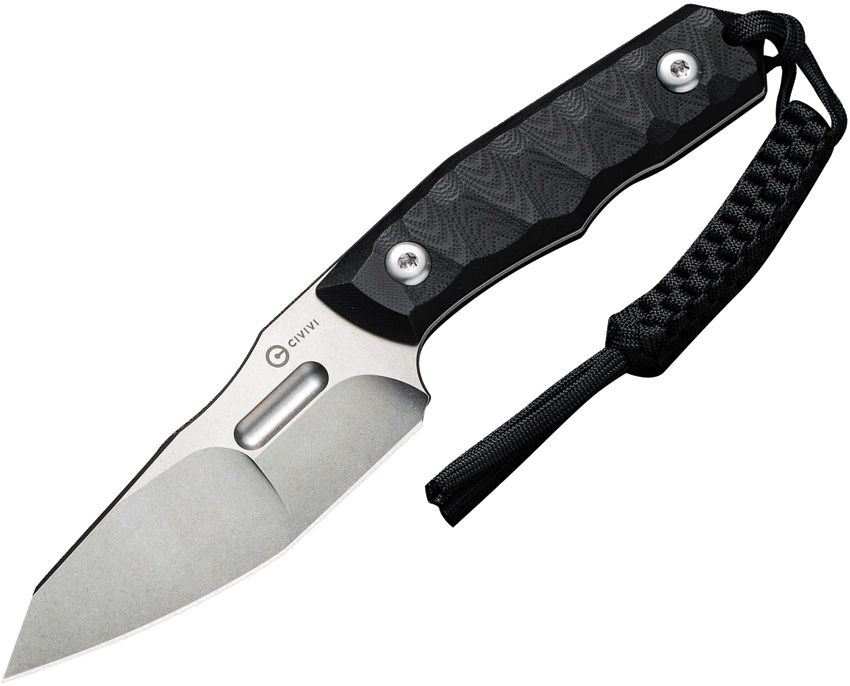 Civivi Propugnator Fixed Blade - D2 Tool Steel Compound Ground Blade - Black G10 Handle - C230021
