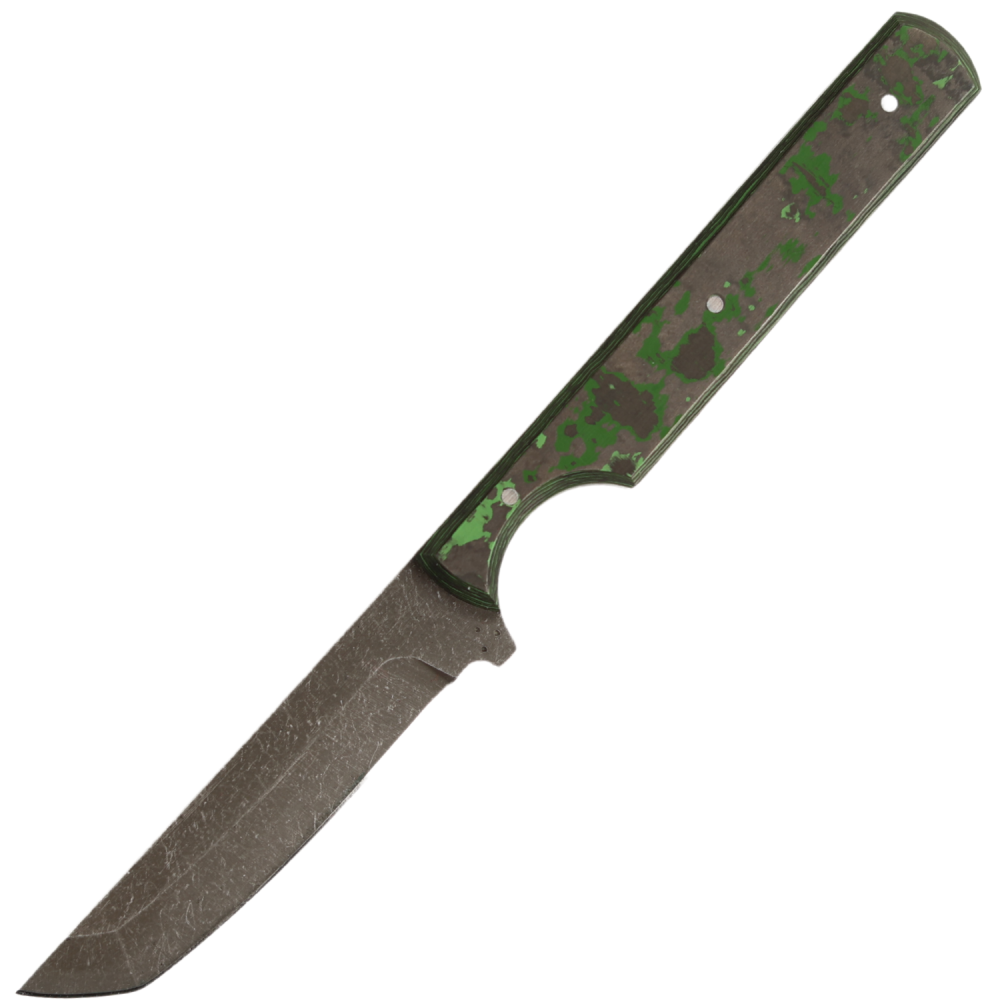 North Edge Tools Ghost 2.0 - Magnacut Acidwashed Tanto Blade - Green Jungle Fatcarbon Handle - NETG2.0-2