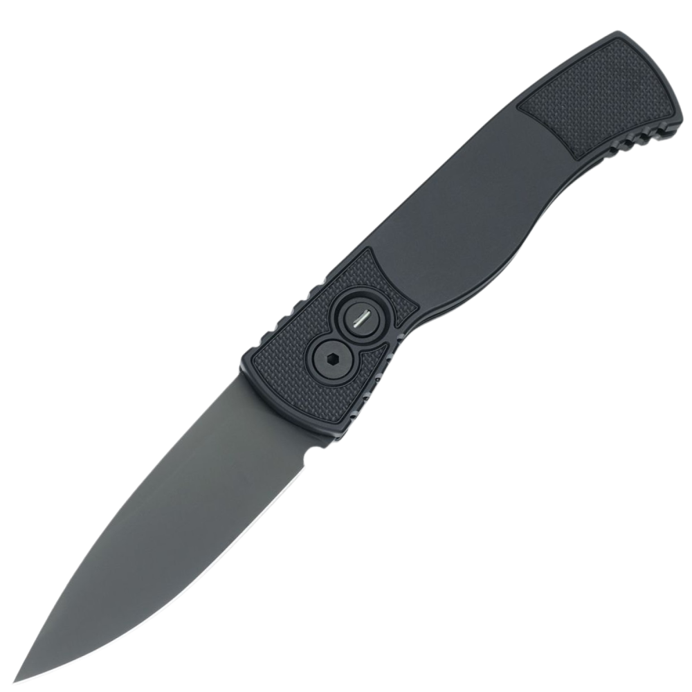 ProTech Tactical Response 2 AUTO Operator - Magnacut Black DLC Sterile Blade - Black Textured Handle with Tritium Button - T203-OPERATOR