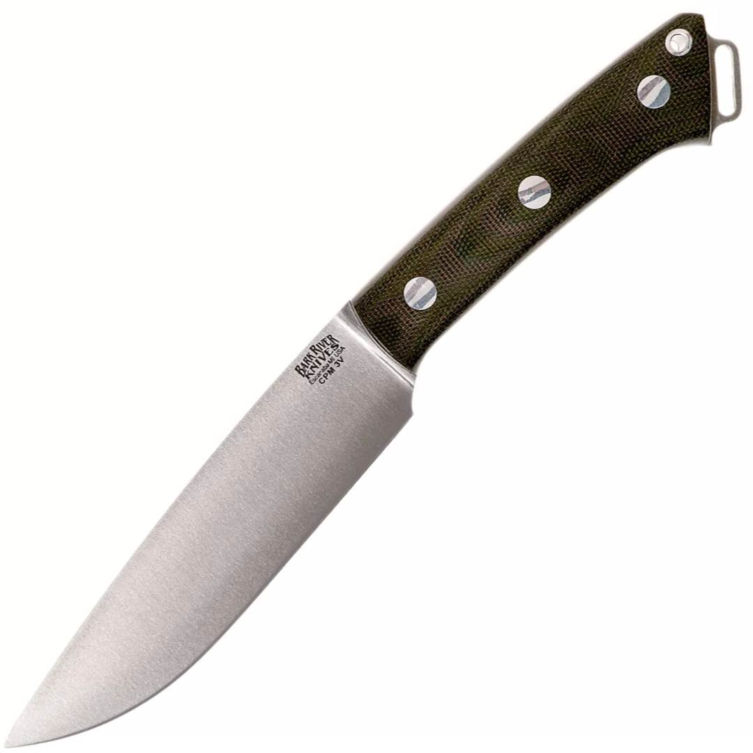 Bark River Fox River II LT - CPM 3V - Green Canvas Micarta