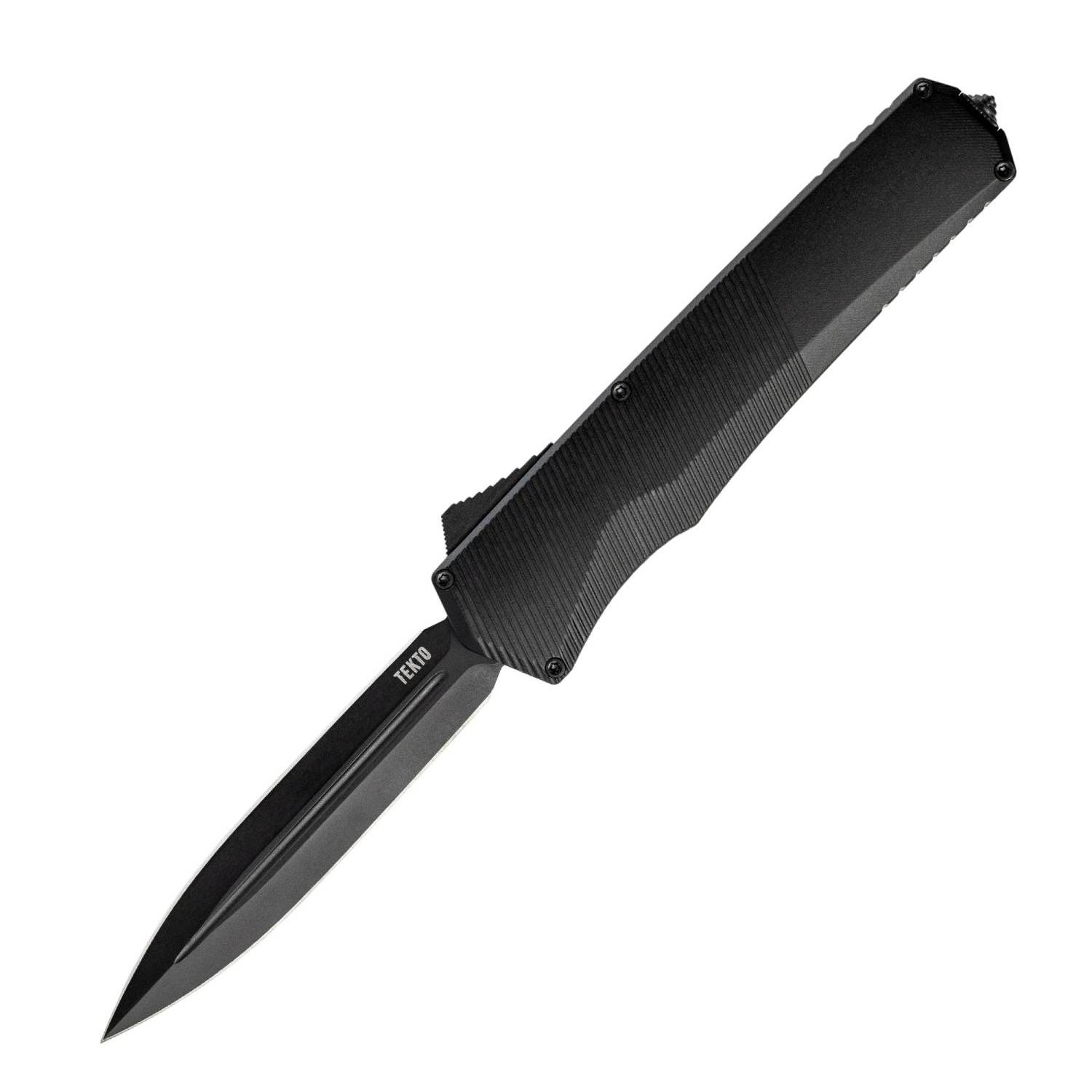Tekto A5 Spry OTF - Black S35VN Dagger Blade - Black Handle