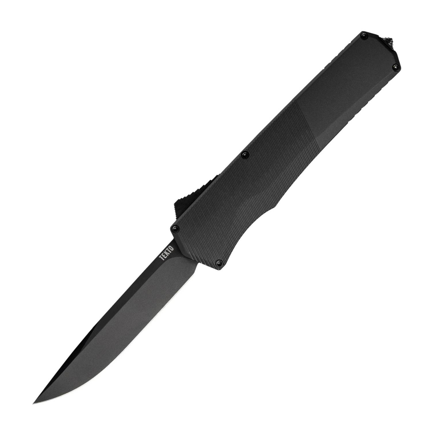 Tekto A5 Spry OTF - Black S35VN Drop Point Blade - Black Handle