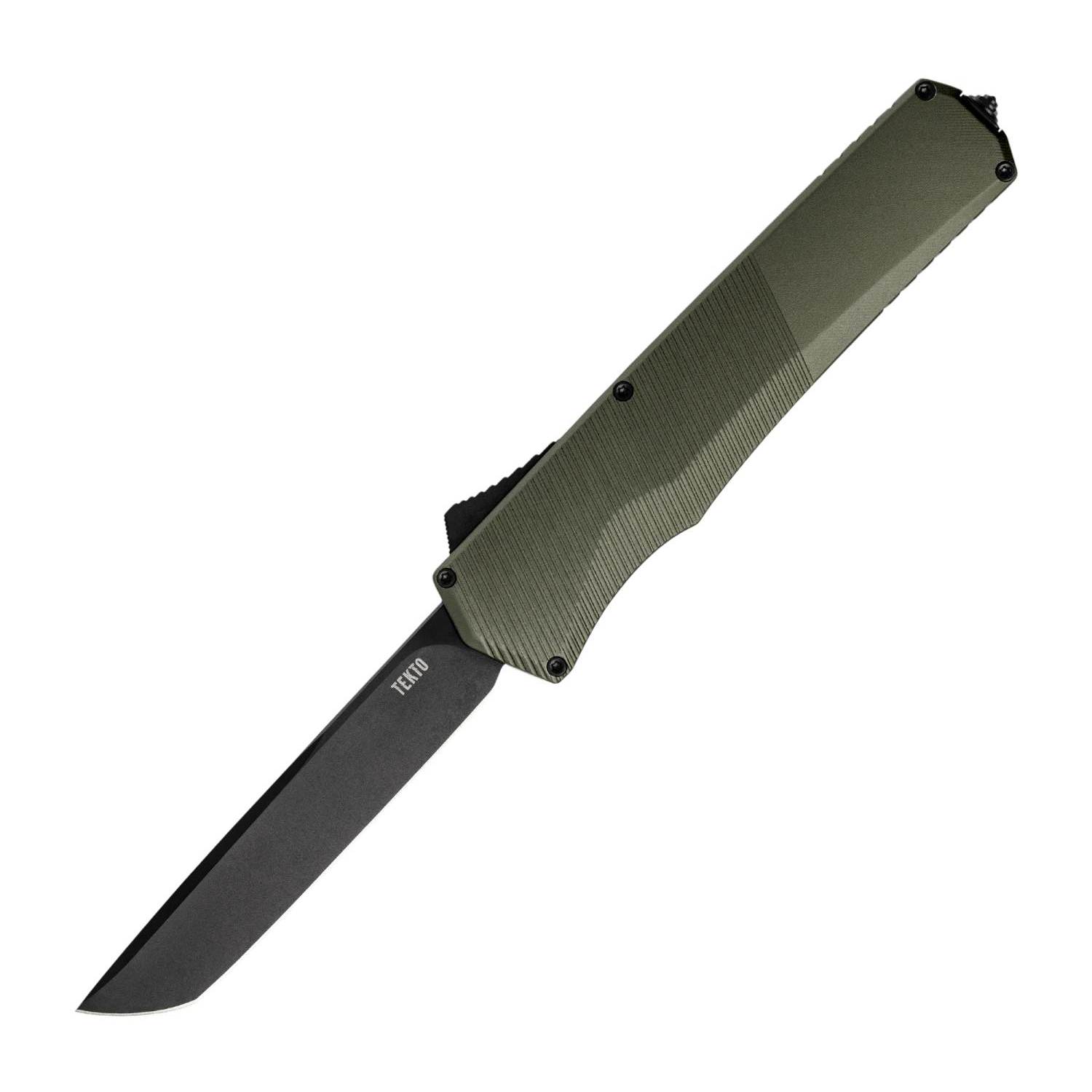 Tekto A5 Spry OTF - Black S35VN Tanto Blade - OD Green Handle