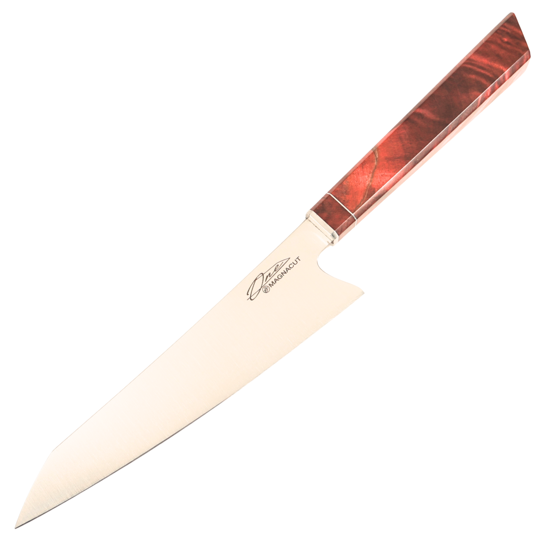 Alfredo Faccipieri One - 7.5" Magnacut Gyuto Knife - Red Burl Handle