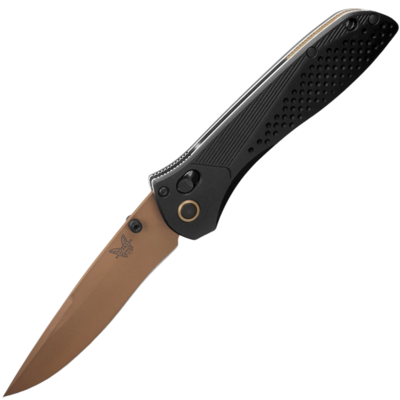 Benchmade McHenry & Williams Seven | Ten Limited Edition 2025 – FDE PVD CPM-MagnaCut Recurve Drop Point – Black 6061-T6 Aluminum Handle – 710FE-2401