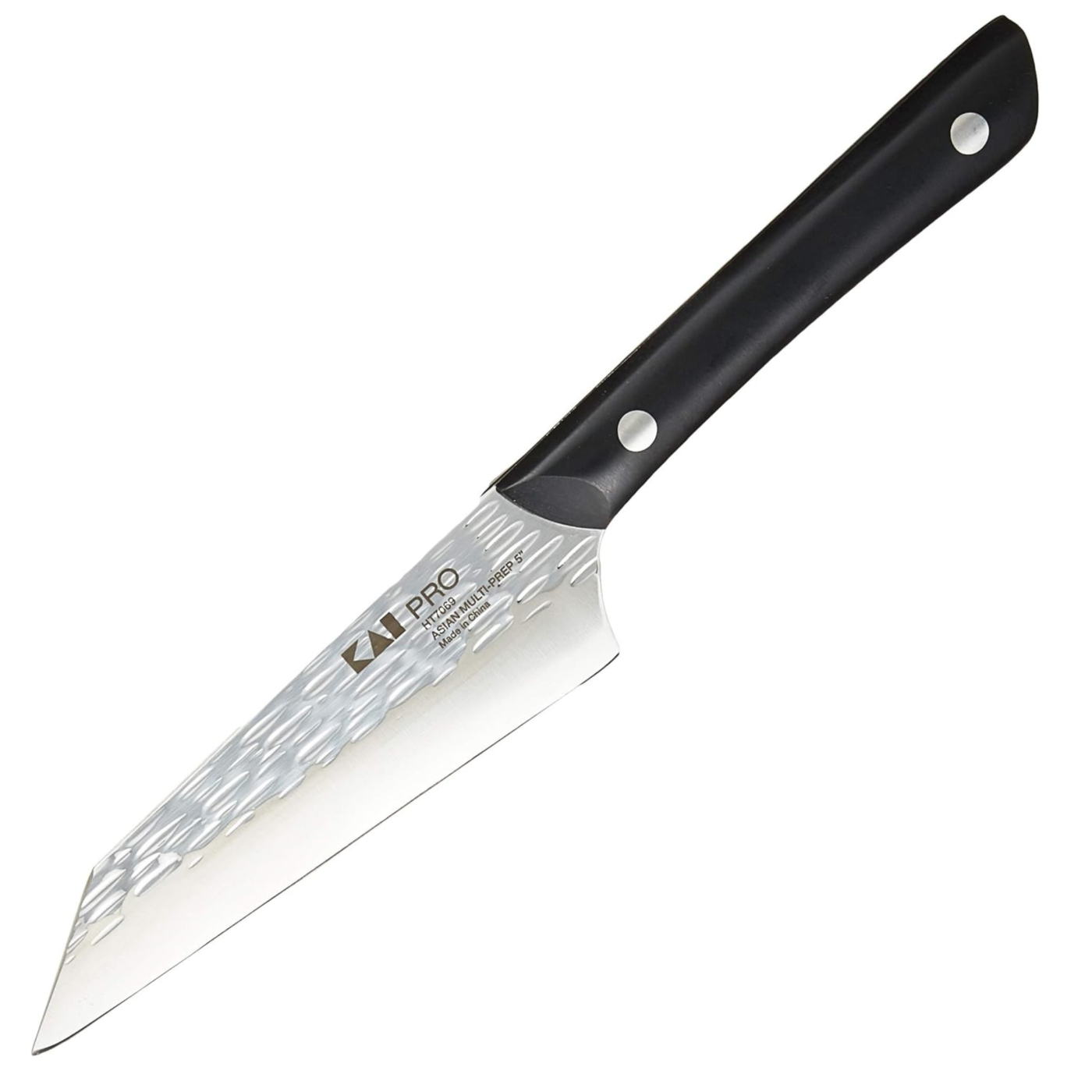 Kai Pro Asian 5" Multi-Prep - AUS6M Hammered Blade - Black POM Handle