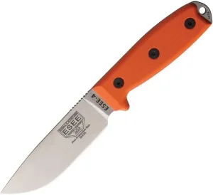ESEE Model 4 - Stonewashed S35VN Blade - Orange G10 Handle - ES4PS35VOR