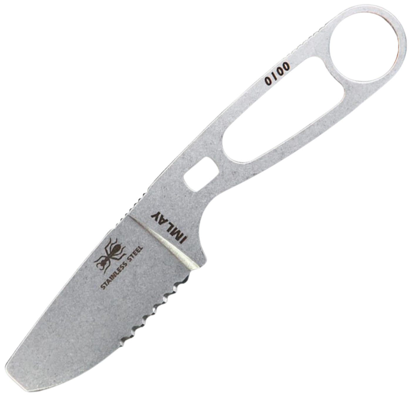 ESEE Imlay - 440C Stainless Steel Drop Point - Skeletonized Handle w/ Orange Kydex Sheath - ESIMLAYOR