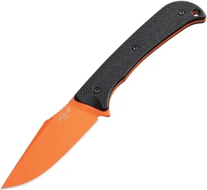 Hogue Extrak - CPM M4 Clip Point Orange Cerakote Blade - Black G10 - HO35864