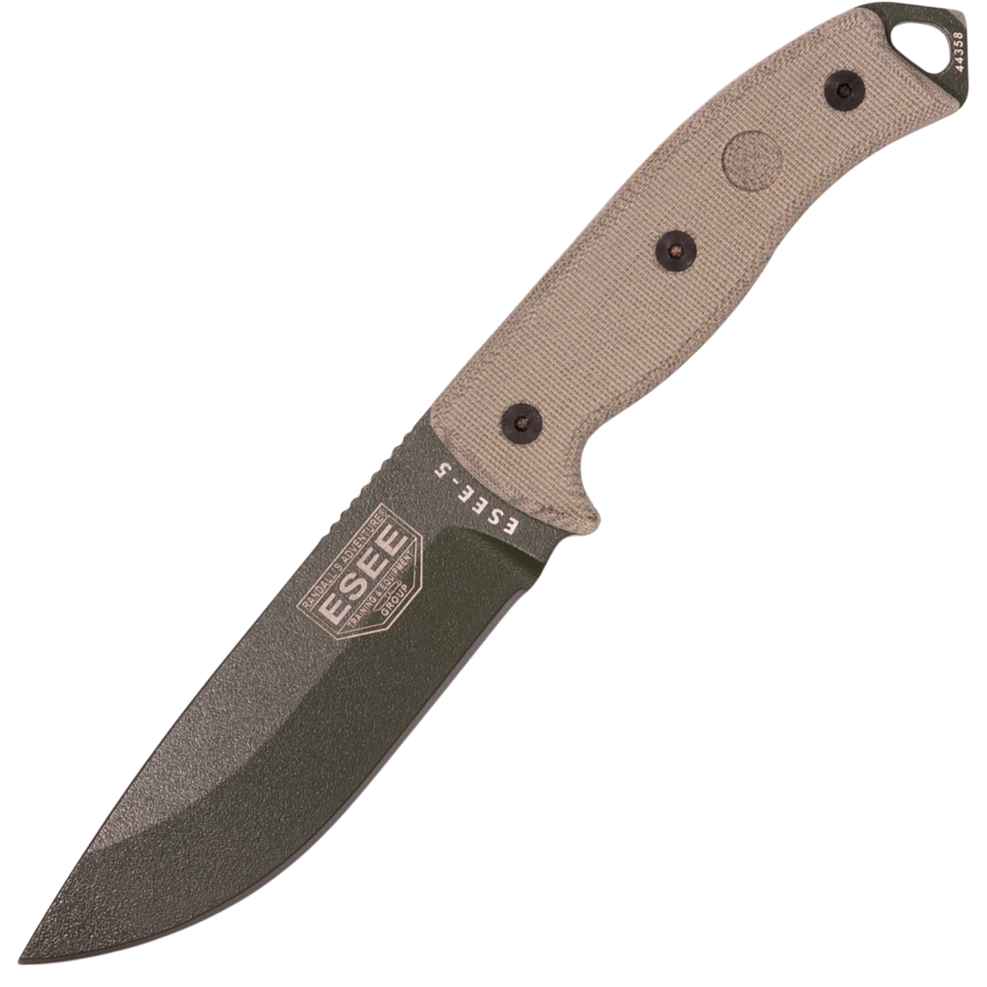 ESEE Model 5 - 1095 OD Green Coated Drop Point - OD Green Canvas Micarta Handle - RC5POD