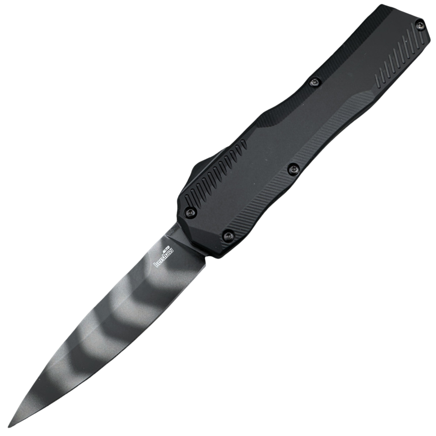 Kershaw Livewire OTF - CPM-MagnaCut Tigerstripe Spear Point - Black Aluminum Handles - KS9000TS