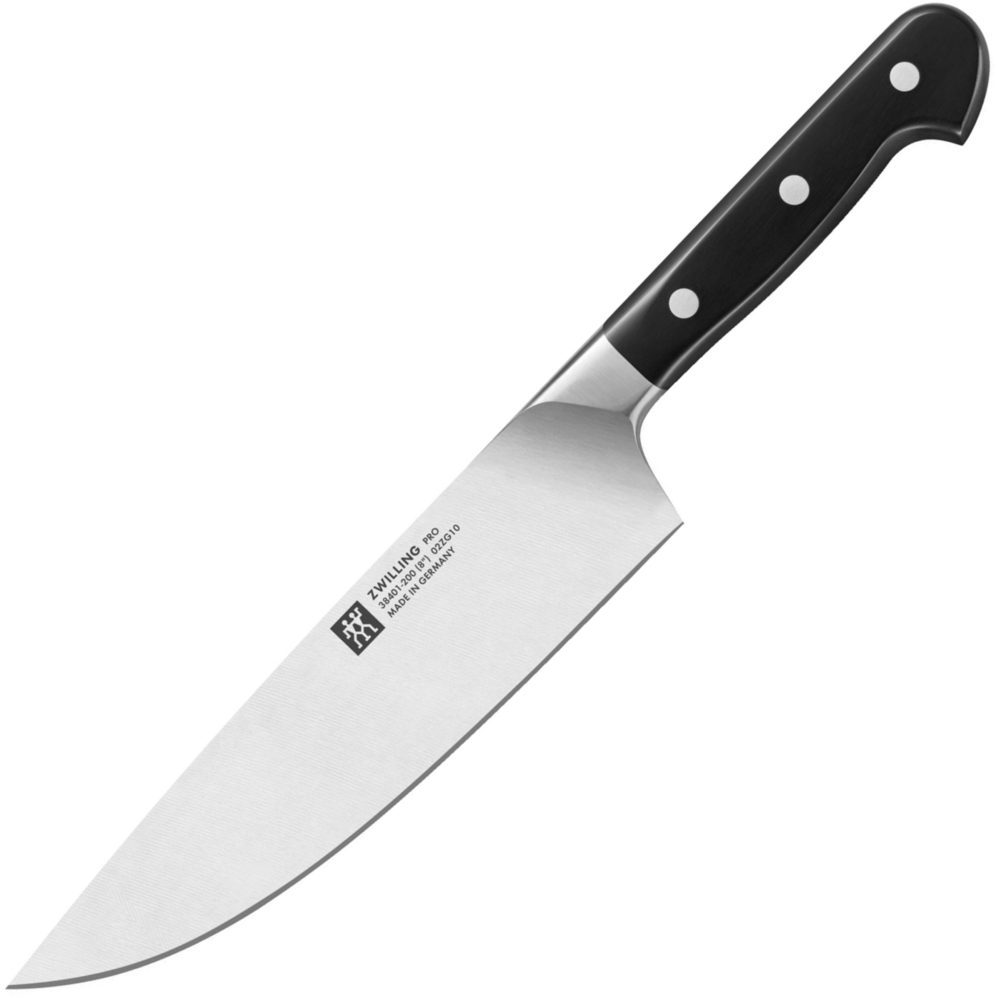 Zwilling Pro 8" Chef - German High-Carbon Stainless - Black Polymer