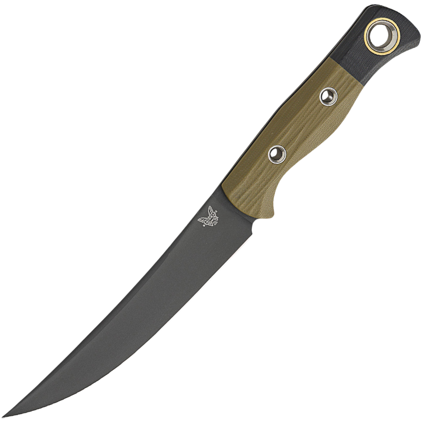 Benchmade Meatcrafter 6" - Black DLC CPM-154 Trailing Point - OD Green/Black G10 Bolsters With Boltaron Sheath - 4050BK-01