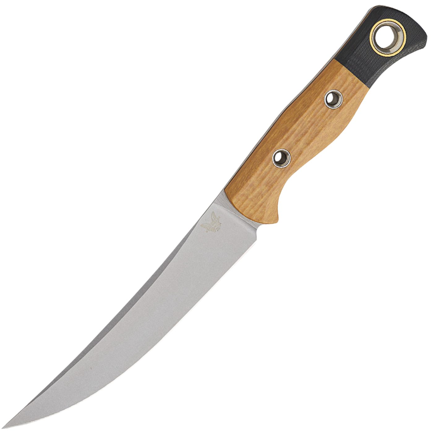 Benchmade Meatcrafter 6" - Stonewashed CPM-154 Trailing Point - Maple Valley Richlite With Black G10 Bolsters With Boltaron Sheath - 4050-02