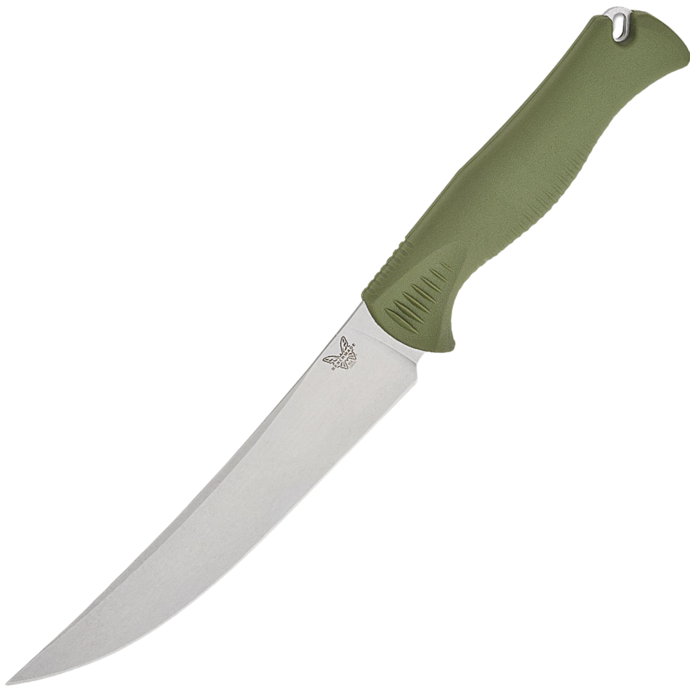 Benchmade Meatcrafter 6" - Stonewashed CPM-154 Trailing Point - Dark Olive Green Santoprene With Boltaron Sheath - 15500-4