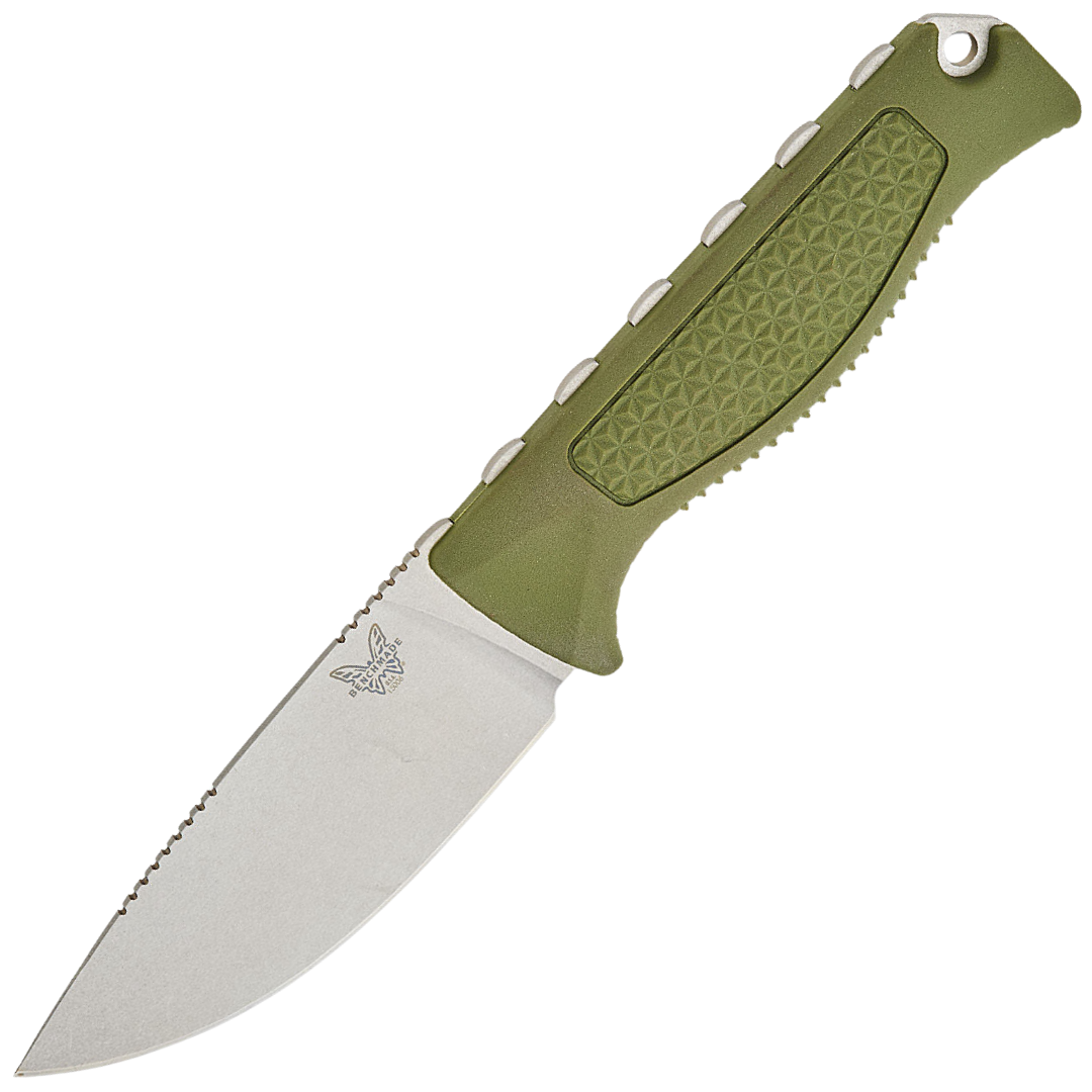 Benchmade Steep Country - Stonewashed S30V Drop Point - Olive Green Santoprene With Boltaron Sheath - 15006-01
