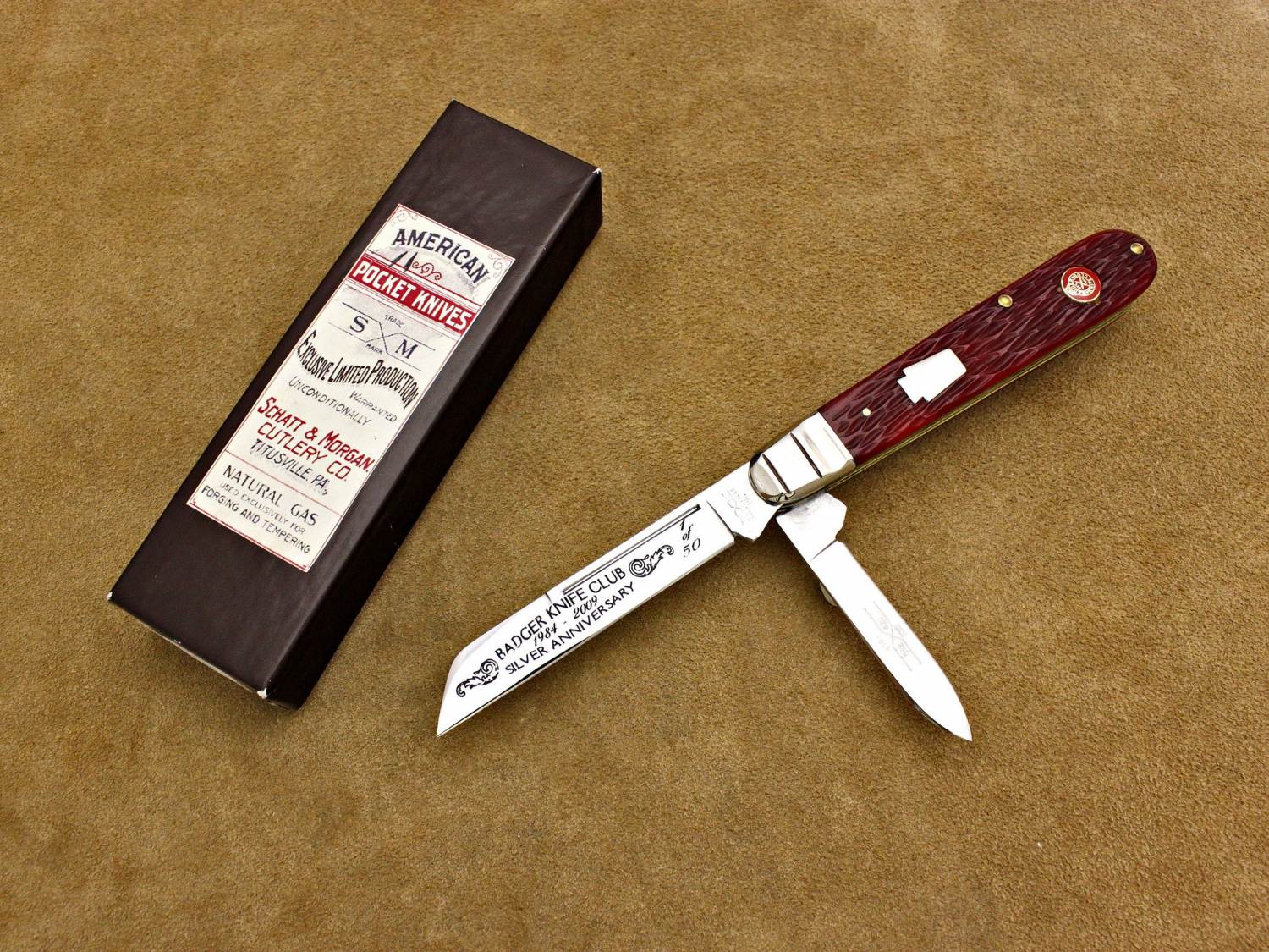 Queen Shatt & Morgan English Jack - Jigged Red Bone 2-Blade Pocket Knife