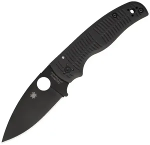 Spyderco Shaman Salt - Magnacut Black Drop Point Blade - Contoured Black G10 Handle - C229GMCPBK