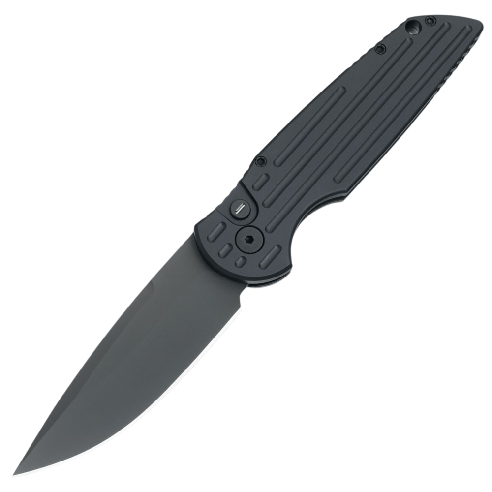 Pro-Tech Tactical Response 3 AUTO Operator - 154CM Black Blade - Black Aluminum Machined Handle with Tritium Button - TR-3 SWAT OPERATOR