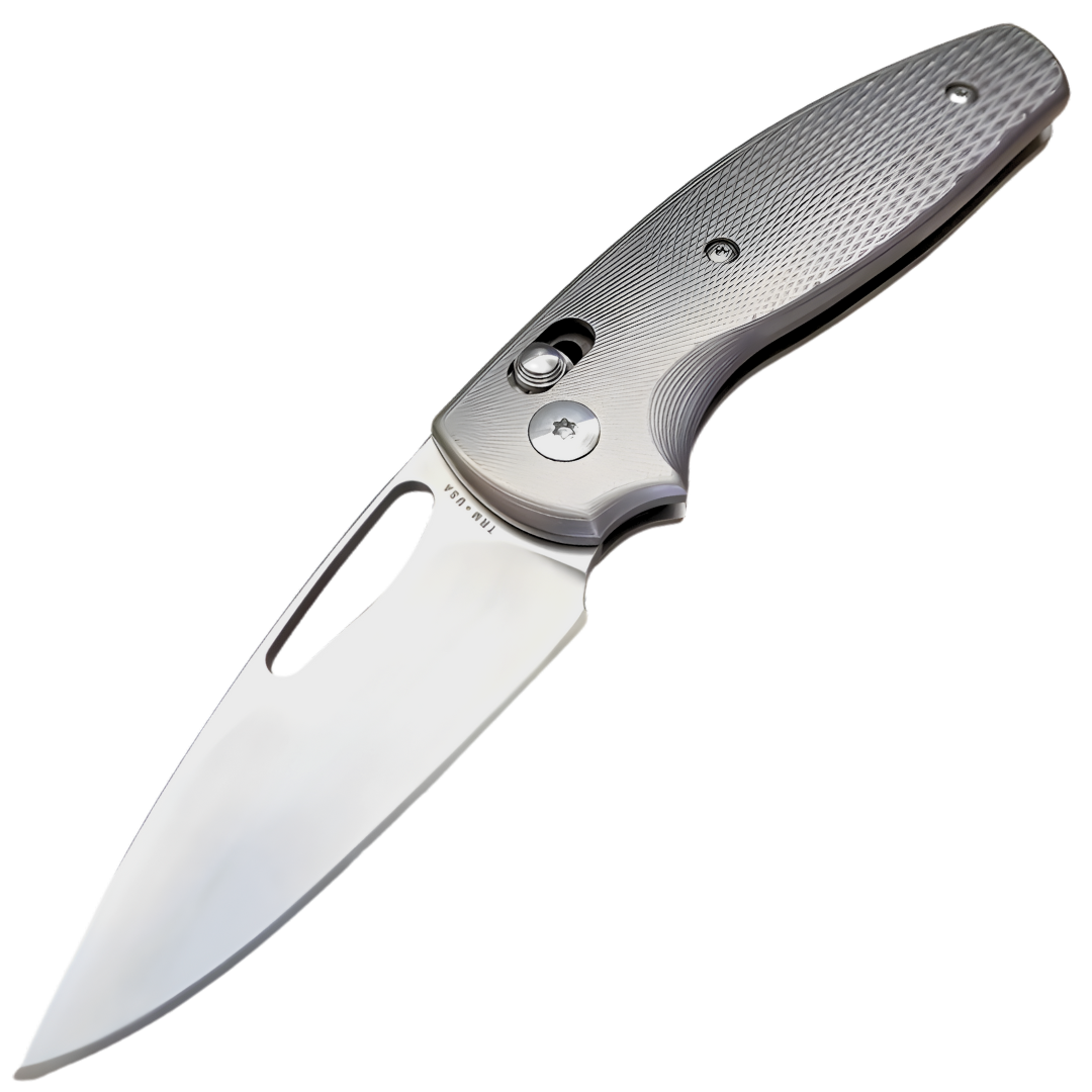 TRM Knives Bulldog Rev B River-Lok - Magnacut Blade - 3D Contoured Lizard Skin Titanium