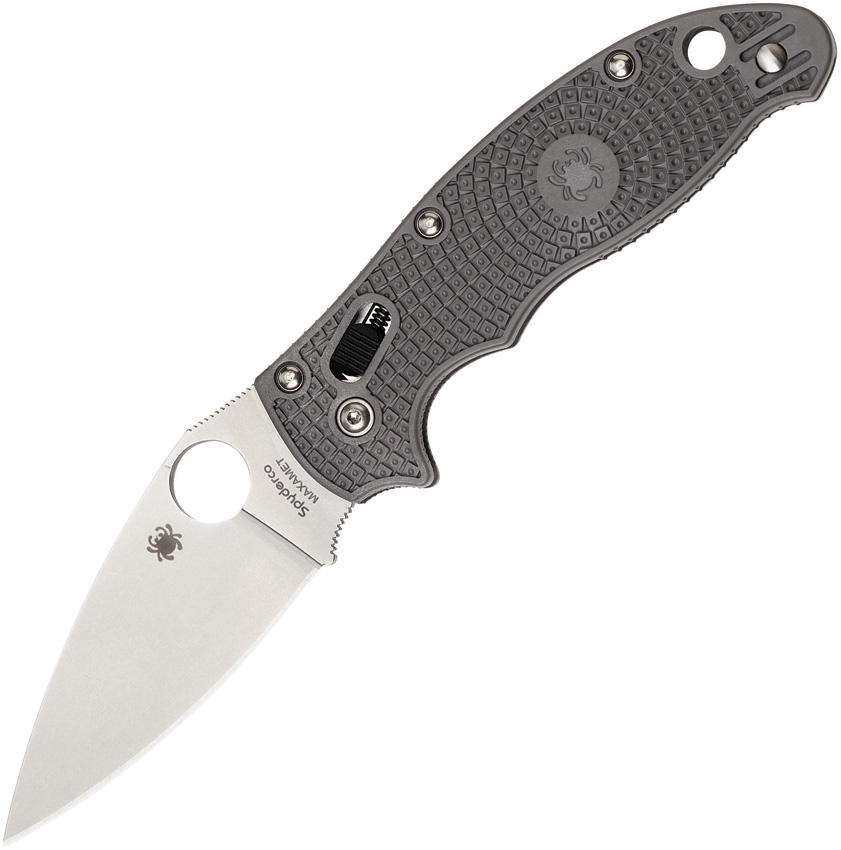 Spyderco Manix 2 Lightweight - Maxamet Leaf-Shaped Satin Blade - Grey FRCP Handle - C101PGY2