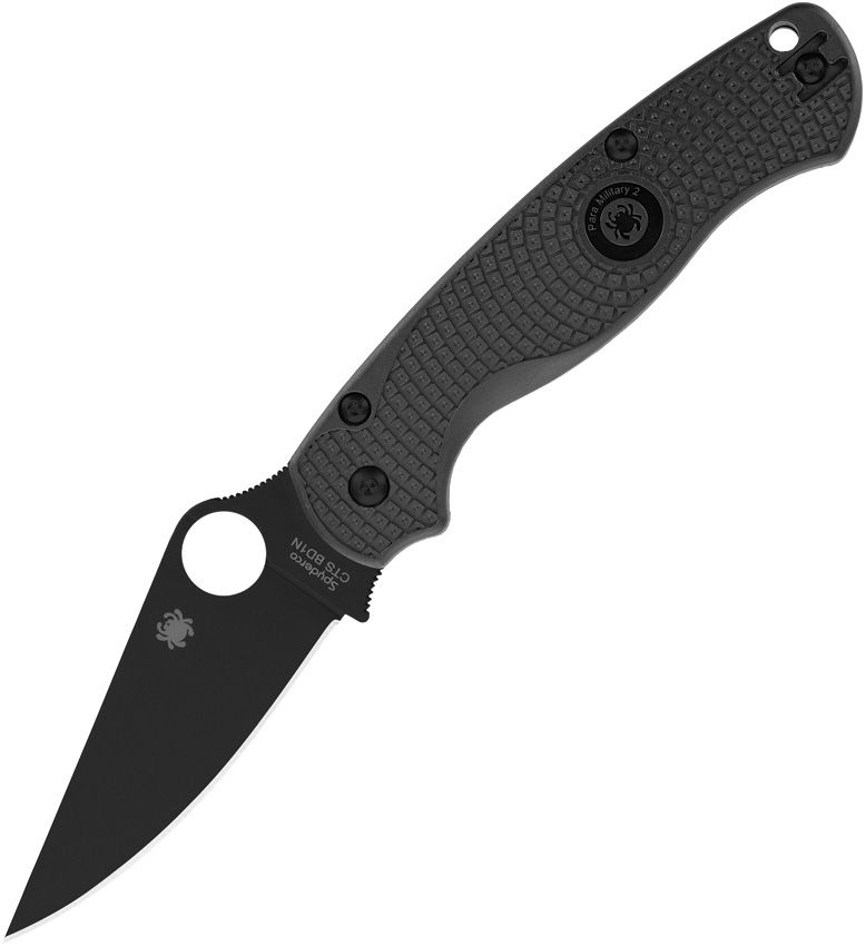 Spyderco Para Military 2 Lightweight - CTS® BD1N Black Blade - Black FRN Handle - C81PBBK2