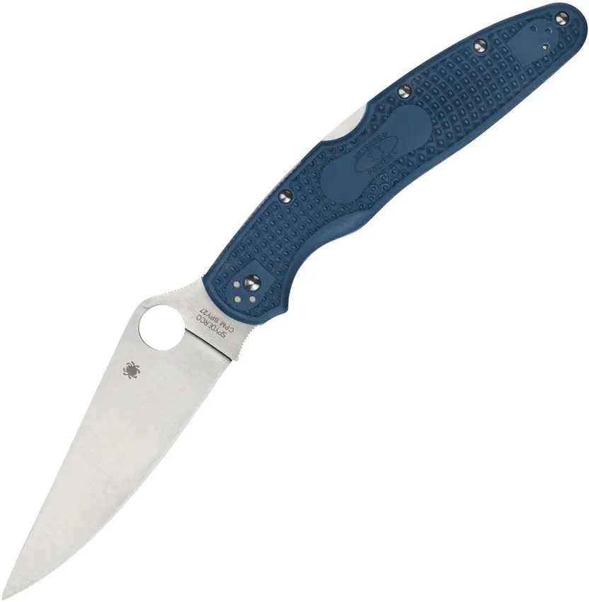 Spyderco Police 4 Lightweight - Spy27 Satin Blade - Cobalt Blue FRN Handle - C07PCBL4