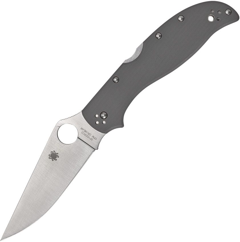Spyderco Stretch 2 XL - CPM CruWear Drop Point Blade - Gray G10 Handle - C258GPGYCW