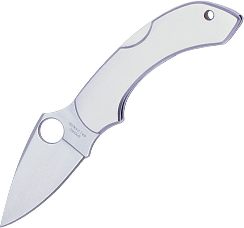 Spyderco Dragonfly S.S. - VG-10 Leaf-Shaped Stainless Steel Blade - Stainless Steel Lockback Handle - C28P