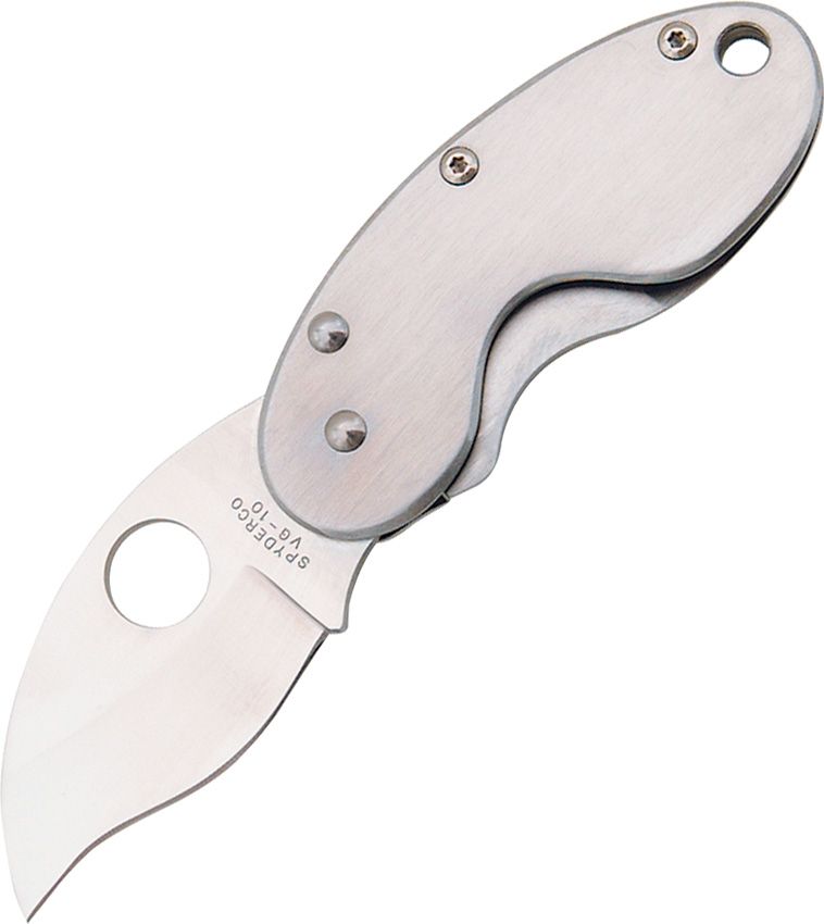 Spyderco Cricket - VG-10 Recurve Stainless Steel Blade - Stainless Steel Handle - C29P