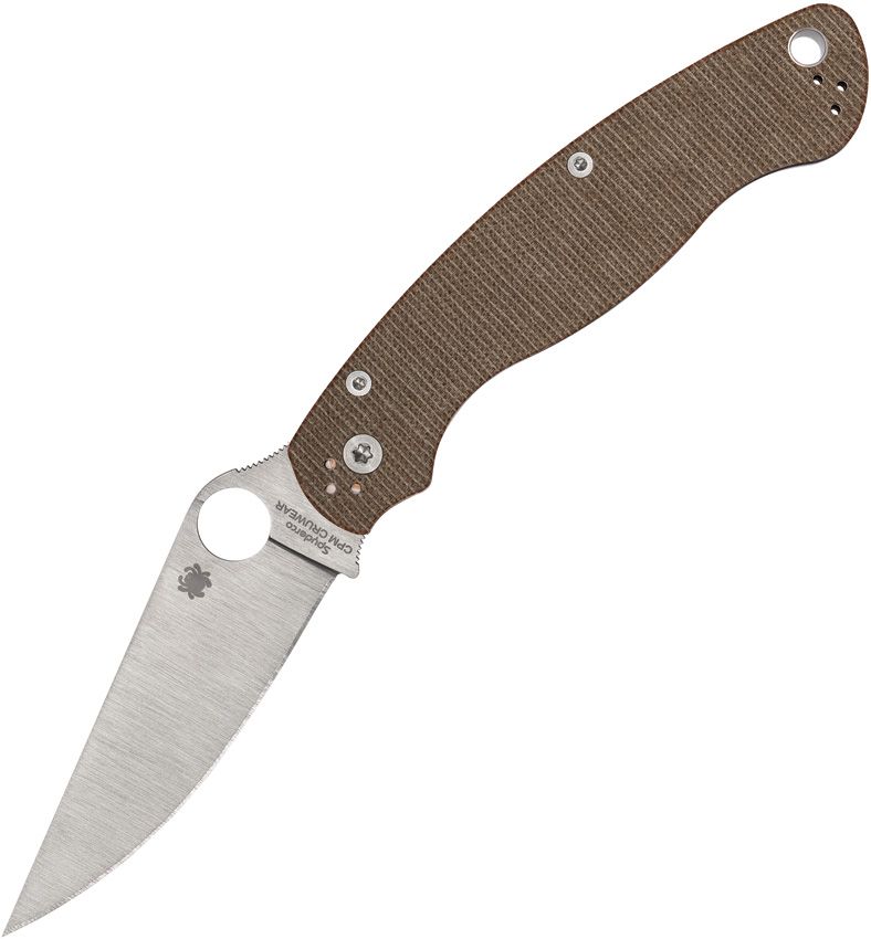 Spyderco Military 2 - CPM CruWear Blade - Natural Canvas Micarta - C36MPCW2