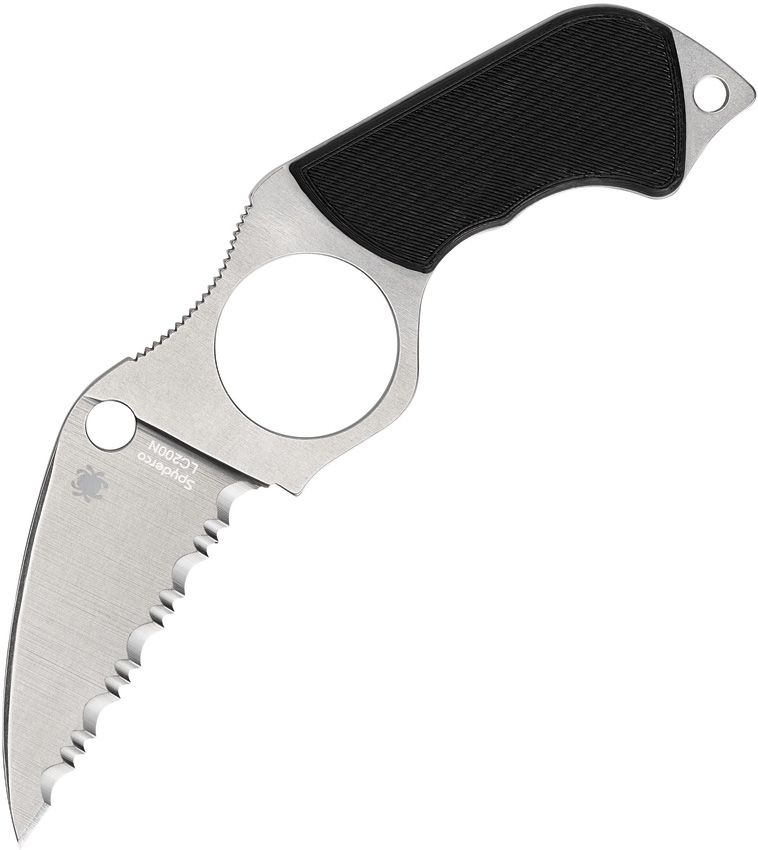 Spyderco Swick 5 Large - LC200N Wharncliffe Serrated Blade - Black G10 Handle - FB14S5