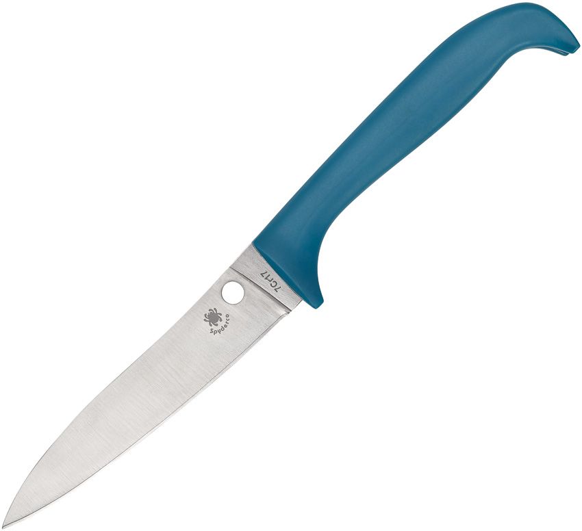Spyderco Counter Puppy - 7CR17 Stainless Steel Plain Blade - Blue Handle - K20PBL