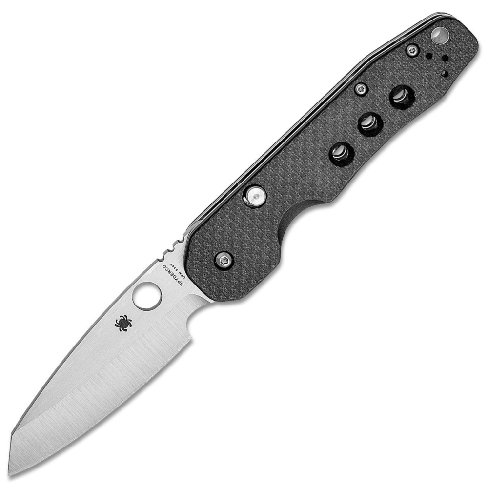 Spyderco Smock Button Compression Lock Flipper - S30V Sheepsfoot Blade - Carbon Fiber/G10 Handle - C240CFP
