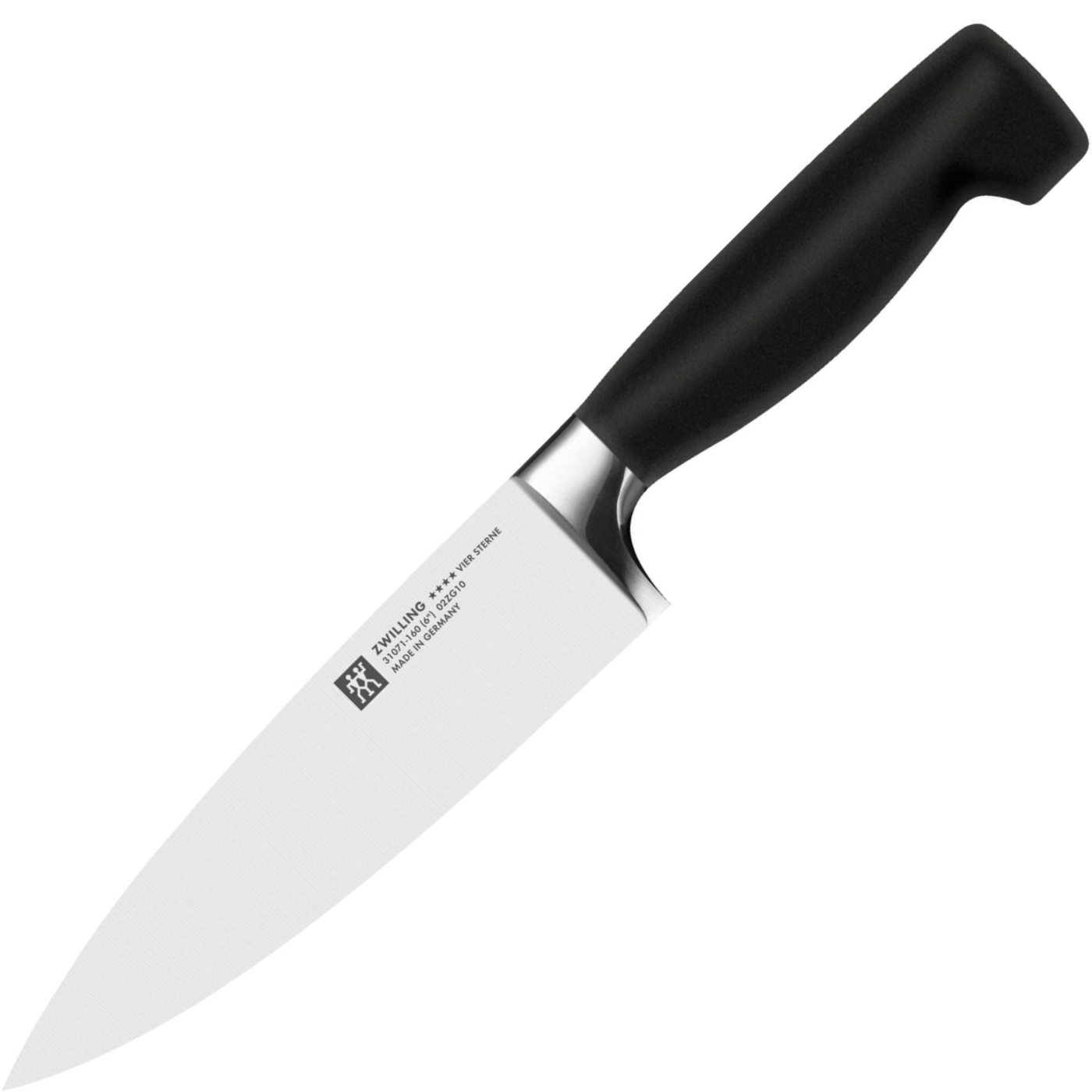 Zwilling Four Star 6" Chef - German High-Carbon Stainless - Black Polypropylene