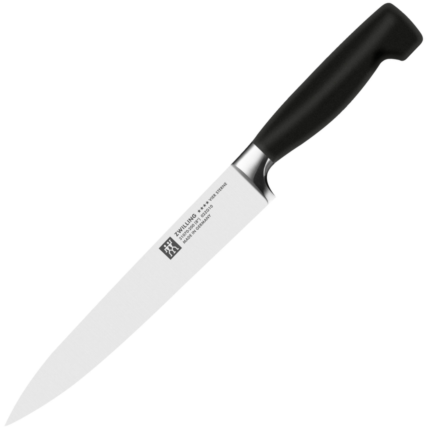 Zwilling Four Star 8" Slicing/Carving - German High-Carbon Stainless - Black Polypropylene